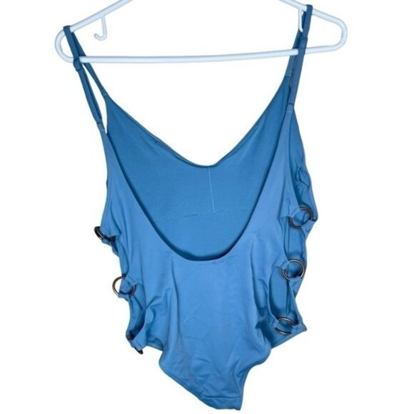 Aerie Large Swimsuits Blue One Piece Swimwear Beach Summer Vacation Scoop Sexy L - Picture 8 of 9
